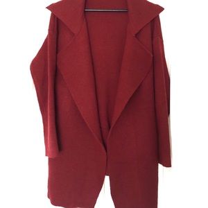 Burgundy Knit Coat